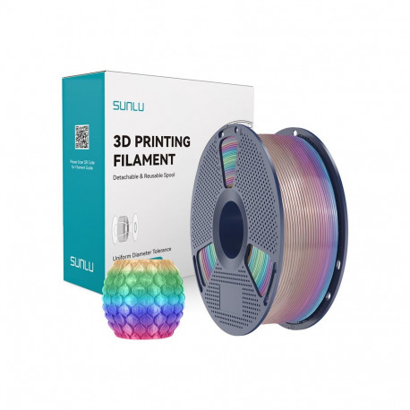 3D Printing Filament - Sunlu PLA Transparent Rainbow 04, ±0.02 mm, Compatible With Most FDM Printers