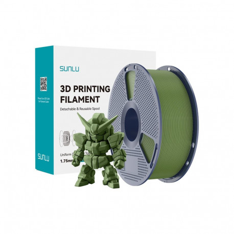 3D Printing Filament - Sunlu PLA+ 2.0 1.75 mm, ±0.02 mm Tolerance, Up To 300 mm/s, Olive