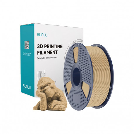 3D Printing Filament - Sunlu Wood Filament 15% Real Wood Dust, ±0.02 mm, Maple