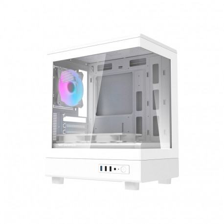 Computer Case - darkFlash DB330M M-ATX/ITX, 3 ARGB fans, tempered glass, white