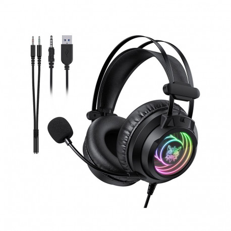 ONIKUMA - X80 Gaming Headphones 50mm Drivers, Noise-Canceling Mic, Dual USB-A/3.5mm