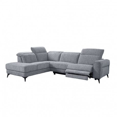 Corner sofa LUISA LC, electric recliner, grey