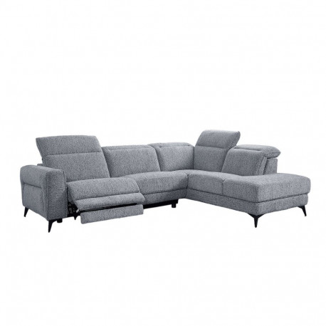 Corner sofa LUISA RC, electric recliner, grey