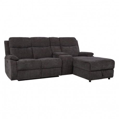 Nurgadiivan PROVENCE PN 225x164xH99cm, elektriline/manuaalne recliner, tumehall