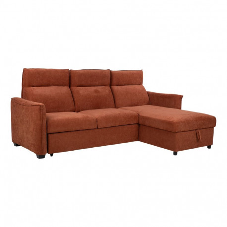 Corner sofa bed SCALA rusty brown