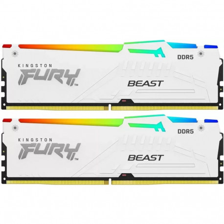 Lauaarvuti mälu Kingston DDR5 2 x 16GB 5600C36 FURY Beast White RGB