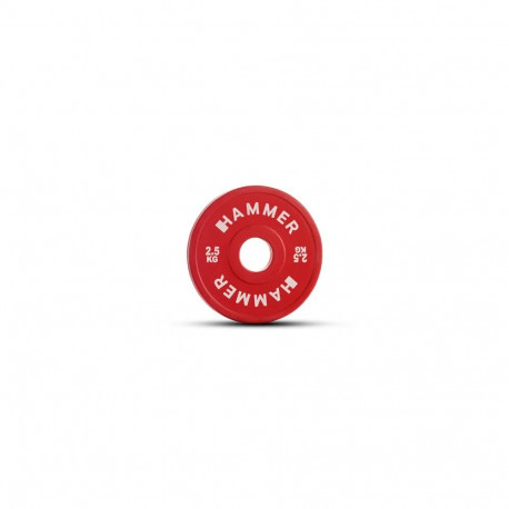 Raskusketas HAMMER Bumper Plate, Red, 50mm, 2,5 kg