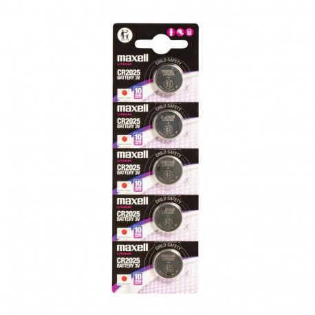 Battery - Maxell Cr2025 5 Pieces, Silver