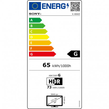 Sony OLED-teler K48A65PB Bravia 6 48 4K Google TV UHD, must