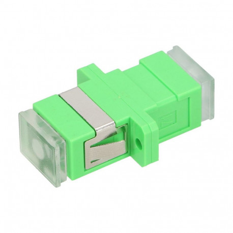"Adapter SC/APC Single Mode Simplex Transparent Dust Caps Uncoated Green Acrylonitrile"