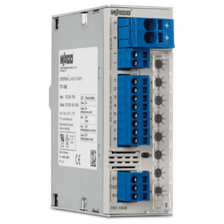 WAGO elektrooniline kaitselüliti 787-1668/006-1000 DC 24V 8x 6A, voolupiirang