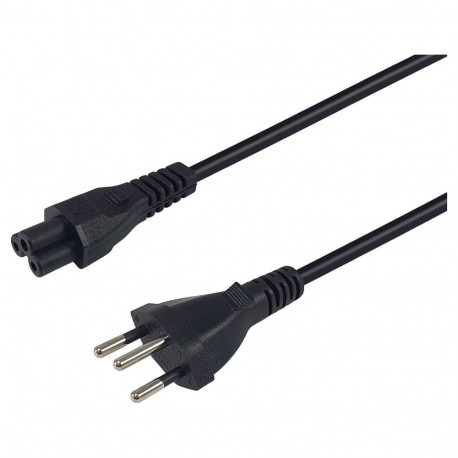 "Equip Stromkabel T12 ->C5 Bu/St schwarz 1.80m PVC"