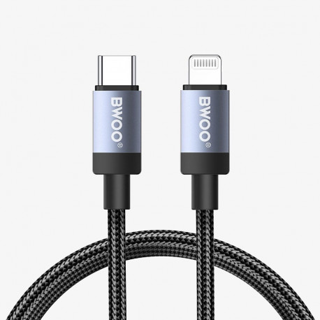 BWOO BO-X401CL braided cable USB-C - Lightning 1m PD 30W black