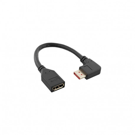 InLine DisplayPort 1.4 adapter cable M/F, 8K4K, angled right, black/gold