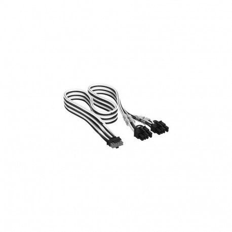 Corsair Elite Premium Individually Sleeved, PCIe 12V-2x6 to 2x 8-pin (6+2 split) PCIe Cable - Black/