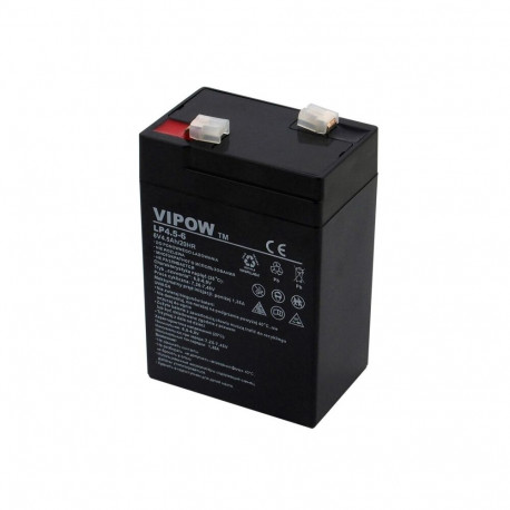 Battery - AGM Vipow 6V 4.5Ah Gel Battery for UPS, Alarm Systems, Emergency Lighting, Black