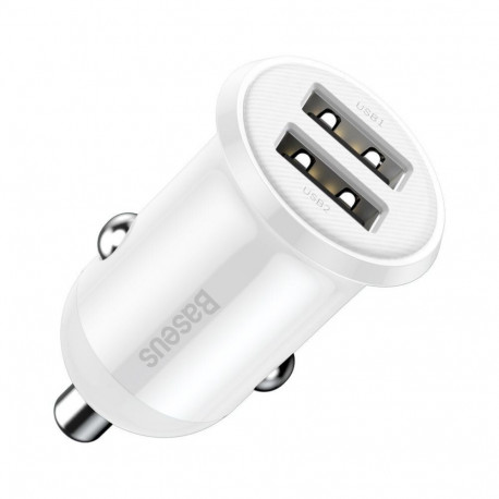 Car Charger - Baseus 24W 2xUSB Fast Charging Dual Ports Black