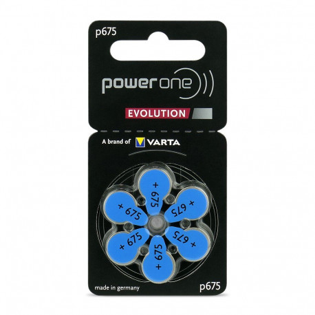 Battery - Varta 675 Power One Evolution 1.45V Hearing Aid, 6 Pcs