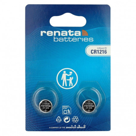 Battery - Renata CR1216 3V Lithium Button Battery, 2 Pcs