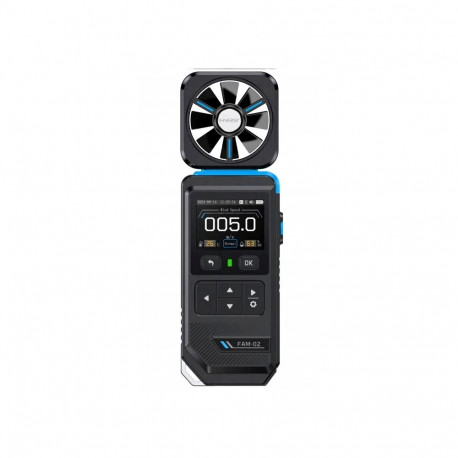 Anemometer - FNIRSI FAM-02 Digital, 8-Blade Impeller, Color Display, Graph Recording, Audible, Visua