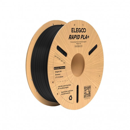 3D Printer Filament - ELEGOO Rapid PLA+, 1 kg, 1.75 ± 0.02 mm, Up to 600 mm/s, Black