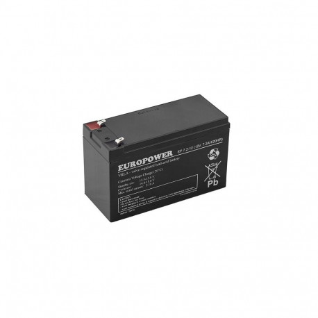 Battery - AGM EUROPOWER EP 12V 7.2Ah T2 Sealed Lead-Acid Battery Black