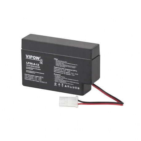 Battery - Vipow AGM Gel 12V 0.8Ah Sealed Lead Acid Black