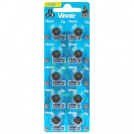 Battery - Vinnic G9 10BL LR936 1.5V Alkaline Button Cell