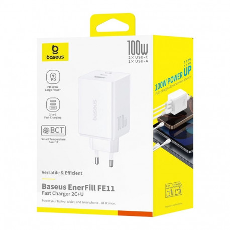 Wall Charger - Baseus EnerFill FE11 PD QC 100 W White