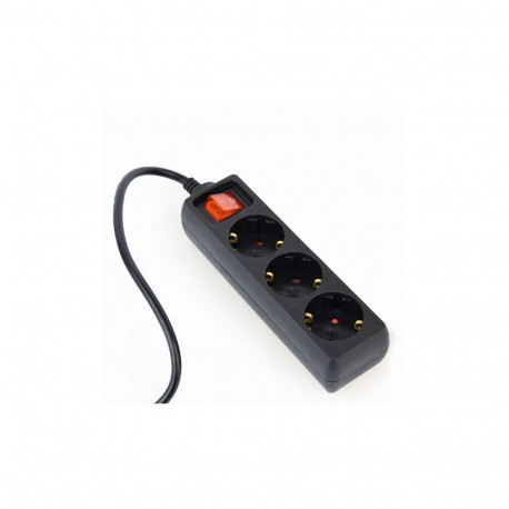 UPS Power strip 3 Schuk o sockets/0.6m/black