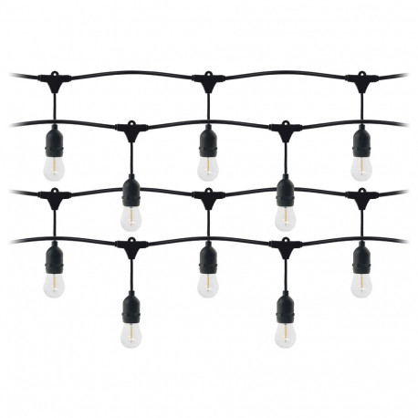 Girlanda oświetleniowa - 1 sznur 20 m (20 opraw) + 20 żarówek LED 1W E27, 3000K + 1 żarówka gratis