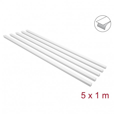 "Kabelkanal selbstklebend mit Schiebedeckel 25 x 10 mm - Länge 1 m 5er Pack weiß"