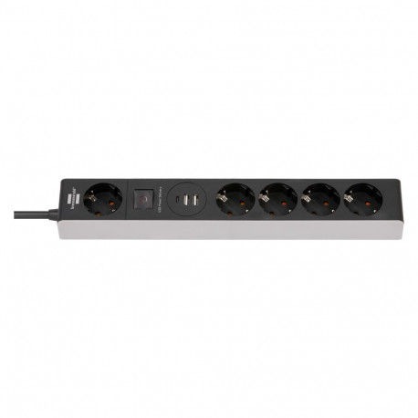 Brennenstuhl 5-pesaline pistikupesaliist lülitiga, 2xUSB, 1xUSB C