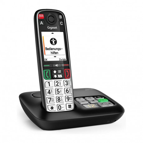 "EASY 500A schwarz DECT Seniorentelefon 5,8 cm 2,2 Zoll TFT Farbdisplay SOS-Taste opt. Anrufsignalis