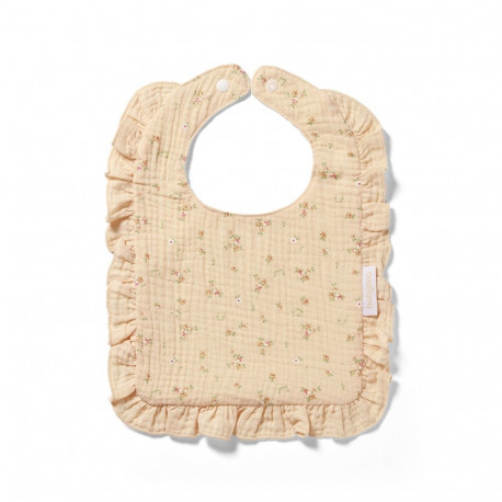 Babyono muslin bib ruffle beige 1724/02