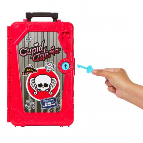 Monster High mängukomplekt Skulltimate Secrets Cabin Slay-cation, Cupid Asteria nukk ja aksessuaarid