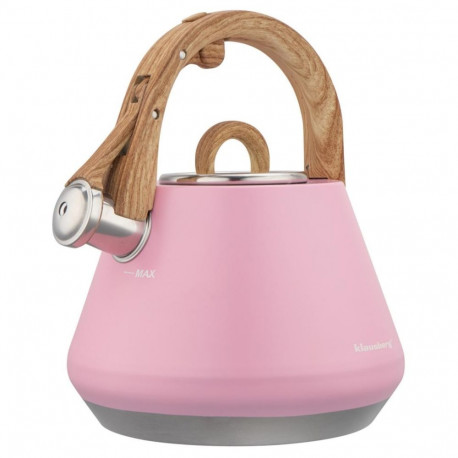 Czajnik stalowy z gwizdkiem 2,5 l różowy, indukcja, klausberg kb-9064