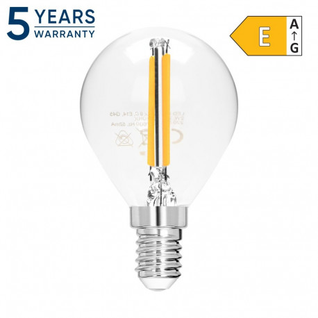LED-filamentpirn C E14 G45 2W 250lm 3000K (10tk.)