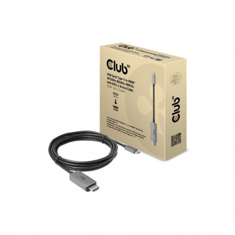 Club 3D USB Gen2 Type-C to HDMI 4K120Hz 8K60Hz HDR10+ DSC1.2 aktiivne kaabel M/M 3 m / 9,84 ft