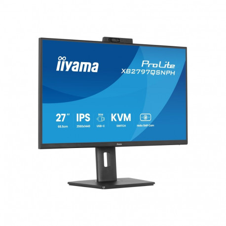IIYAMA XB2797QSNPH-B1 27inch IPS QHD EyeComfort 15cm Height Adj. Stand USB-C Dock LAN/96W PD/DP-OUT 
