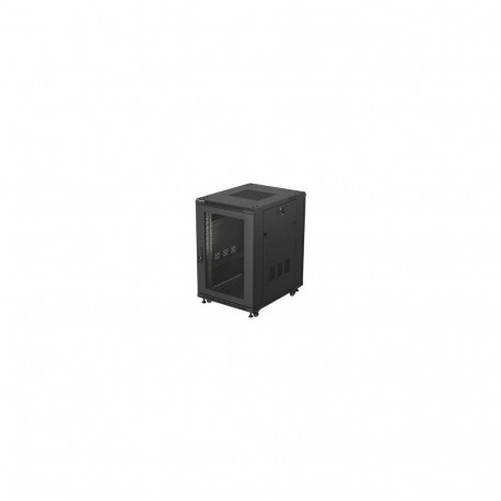 LANBERG rack cabinet 19 inch free standing 18U 600X800 flat pack with mesh door black