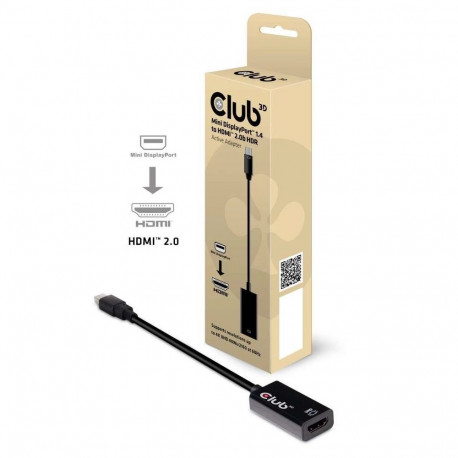 CLUB3D Mini DisplayPort 1.4 to HDMI 2.0b HDR Active Adapter