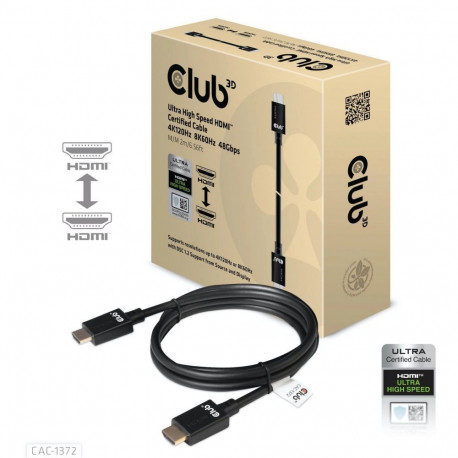 CLUB3D HDMI-kaabel Ultra High Speed sertifitseeritud 4K120Hz 8K60Hz 48Gbps M/M 2m / 6.56ft