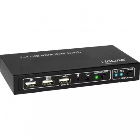 InLine The 2x1 HDMI KVM Switch  2x1  HDMI 4K2K  USB 2.0 Hub  with Audio
