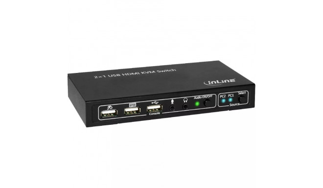 InLine The 2x1 HDMI KVM Switch  2x1  HDMI 4K2K  USB 2.0 Hub  with Audio