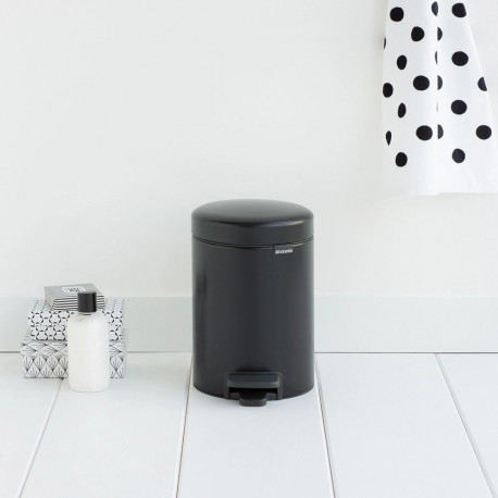 Brabantia pedaaliga prügikast newIcon ümmargune, must