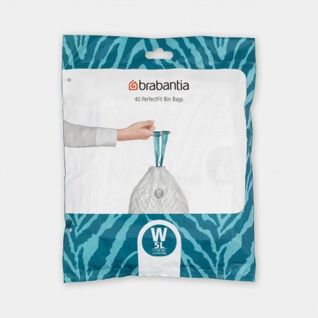 Brabantia prügikotid 137846 45L 40 tk, valged