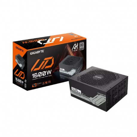 GIGABYTE toiteplokk UD1600PM PG5 AI TOP PCIe 5.0 80 PLUS Platinum täismodulaarse ehitusega 120mm ven