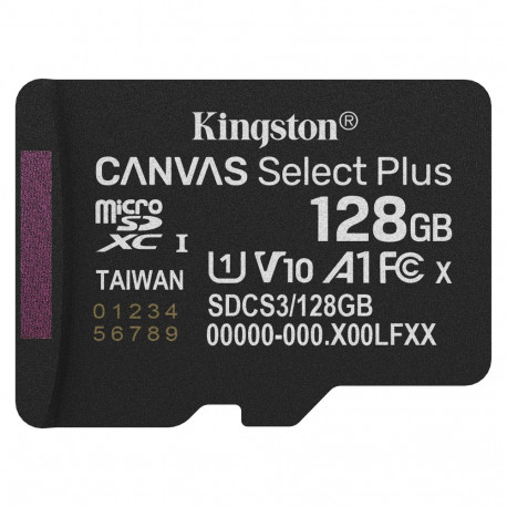 "CARD Kingston 128GB micsdxc Canvas Select Plus Gen3 150R A1 Single Pack w/o ADP"
