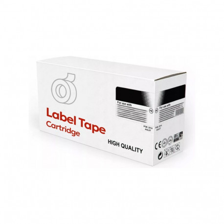 Other Brand Plastic Labelling Tape 12mm 4m Black on White, Compatible with Dymo (S0721660)